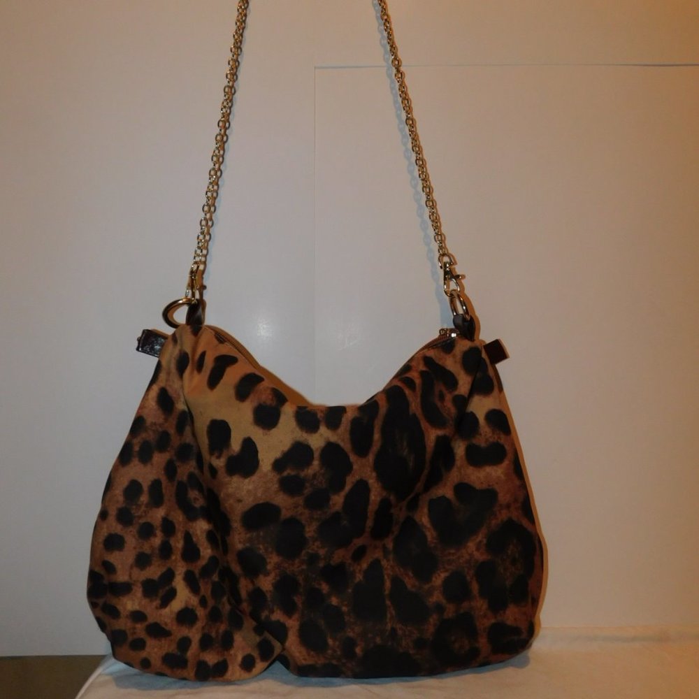 Charming Charlie Leopard Print Chain Shoulder Stra - image 1